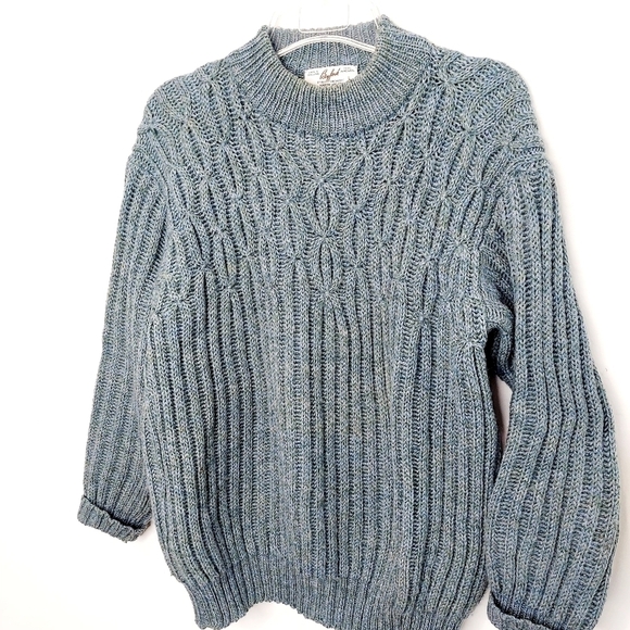 Vintage Byford 100% Wool Made in England Pullover Sweater Large Thick Cable Knit - Picture 11 of 12